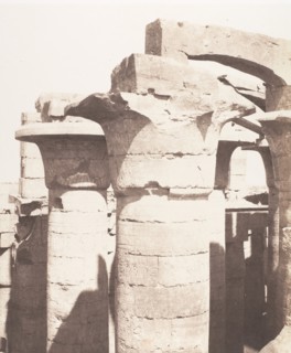 Karnak (Thèbes), Palais - Salle Hypostyle - Colonnade Centrale - Chapiteaux, 1851-52, printed 1853-54.