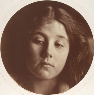 [Kate Keown], 1866. Angelic study of tender sorrow somewhat in the style of Botticelli.