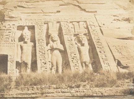 Moitié de la façade du Spéos d'Athor, à Abousembil (partie Septentrionale), March 1850.