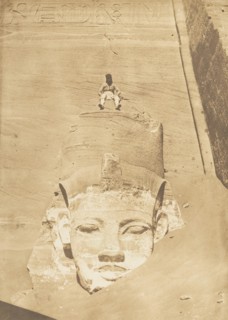 Westernmost Colossus of the Temple of Re, Abu Simbel, 1850.