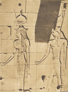 Isis et Horus-Arsiési - Bas-relief du Temple de Kalabcheh (Talmis), April 8, 1850.