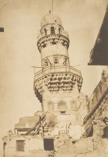 Minaret penché de la Mosquée de Bibars, au Kaire, December 1849-January 1850.