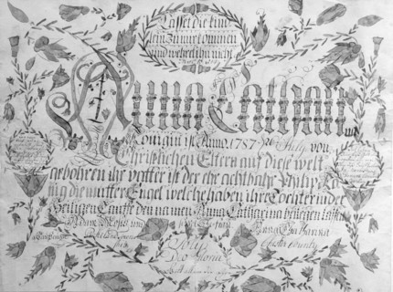 Birth and Baptismal Certificate, 1787.