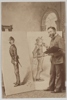 Full-length Portrait of Thomas Nast with Two Caricatures, ca. 1888.