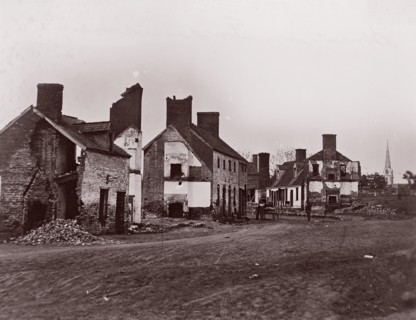 Street in Fredericksburg, 1863. Formerly attributed to Mathew B. Brady.