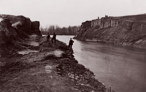 Dutch Gap Canal, 1865. Formerly attributed to Mathew B. Brady.