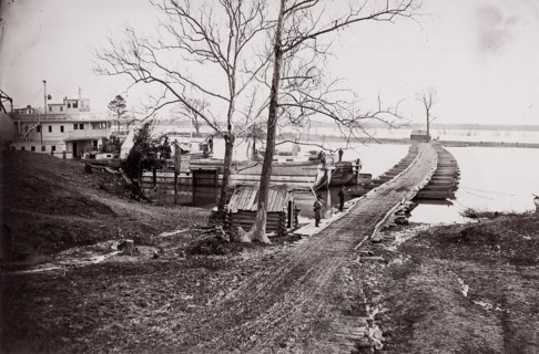 Pontoon Bridge, 1861-65. Formerly attributed to Mathew B. Brady.