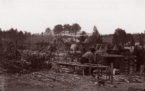 Falmouth, Virginia. Abandoned Camp, 1862. Formerly attributed to Mathew B. Brady.