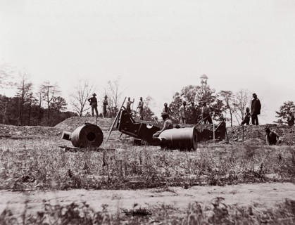 Pontoon Bridge at Deep Bottom, James River, 1864. Formerly attributed to Mathew B. Brady.