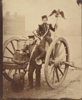 Trumpeter Gritten and Trumpeter Lang at Woolwich, 1856.