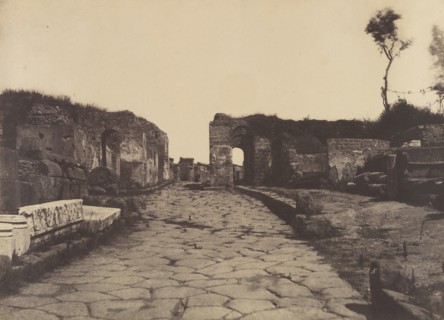 Pompeii, Pompey’s Lane, Tomb Monument of Mamia, ca. 1853. Creator: Firmin-Eugène Le Dien.