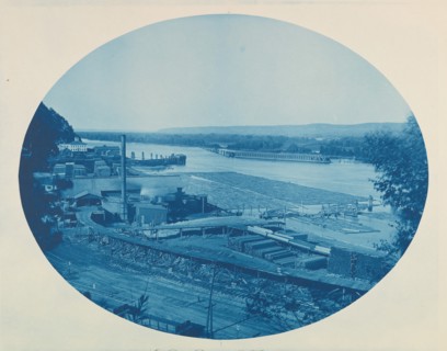 Old Ponton Bridge at N. McGregor, Ia., 1885.
