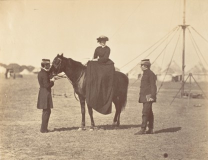 [Lady Canning on her Black Arab and Lord Clyde, Commander in Chief], 1858-61.