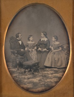 Self-Portrait with Wife and Two Daughters, 1854.