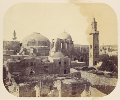 Dome of the Holy Sepulchre, Jerusalem, 1860s.
