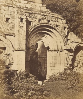 Rievaulx Abbey. Doorway of the Refectory, 1850s.