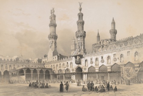 22. Cour de la Mosquée el Ahzar, au Kaire, 1843.