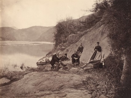 [Group Portrait near Fangguangyan Monastery, Fujian], ca. 1869.