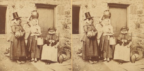 Llanberis, Group of Three Welsh Peasants, 1850s-1910s.