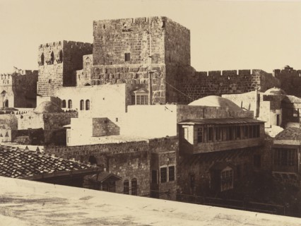 Jérusalem. Tour de David avec ses grandes assises salomoniennes, 1860 or later.