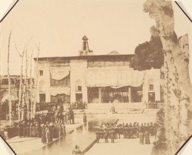 [Golestan, Le Salon et Fete de l'equinode, Teheran, Iran (le Pavillion du Trone)], 1840s-60s.