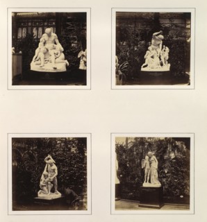 [Sculptures of Cain, a Hunter Defending his Family, the Massacre of the Innocents, and Allegorical Figures of the First Whisper of Love], ca. 1859.