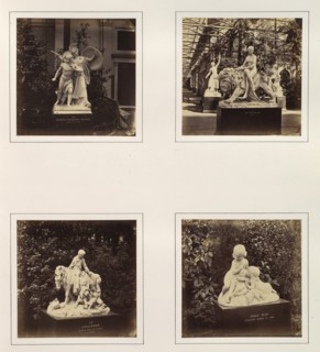 [Sculptures of Minerva Protecting a Warrior, Una and the Lion, Children with a Pony and a Hound, and Child Play], ca. 1859.