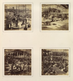 [View From Music Court to South Transept; View in Tropical Department; View of the Egyptian Court; View of North Transept], ca. 1859.