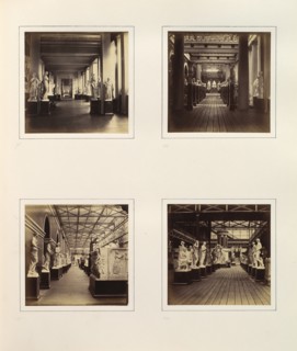 [Views of Greek Sculpture Court including Bust of Minerva], ca. 1859.