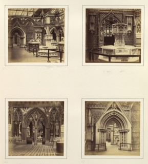 [Medieval Court; The Walsingham Font; Entrance to English Medieval Court], ca. 1859.