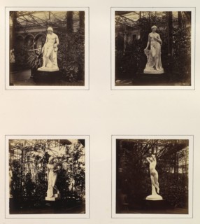[Sculptures of the Tired Hunter, a Nymph Preparing to Bathe, Godiva, and an Allegorical Figure of Night], ca. 1859.