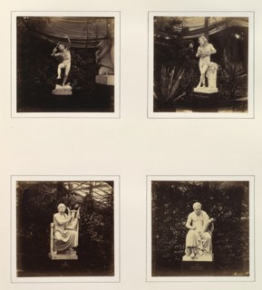 [Sculptures of a Dancing Faun, a Neapolitan Improvisatore, Homer, and Thucydides], ca. 1859.