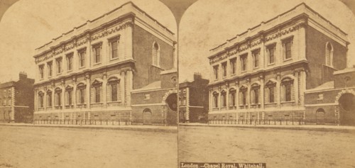 Pair of Stereograph Views of Chapel Royal, London, 1850s-1910s. (Banqueting House, Whitehall).