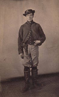 Union Cavalry Soldier with Pistol in Holster, 1861-65.