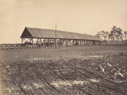 Civil War View, 1860s. (Depot for Distribution of forage City Point Virginia).