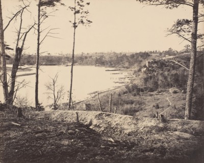 Civil War View, 1860s. (Port Landings Appomatox River Virginia Point Rocks).