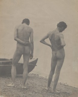 Thomas Eakins and John Laurie Wallace on a Beach, ca. 1883.