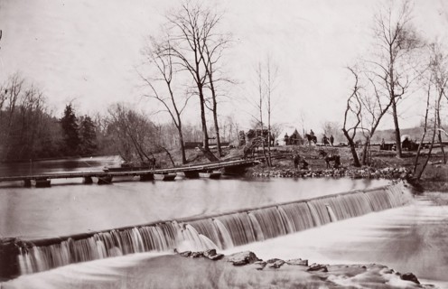 Bull Run. Pontoon Bridge near Blackburn's Ford, 1862. Formerly attributed to Mathew B. Brady.