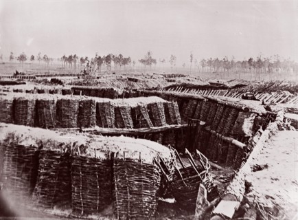 Fort Sedgwick near Petersburg, interior, 1864. Formerly attributed to Mathew B. Brady.