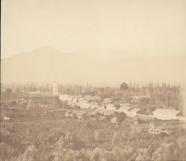 Town on Plain with Mountain in Background, 1860s.