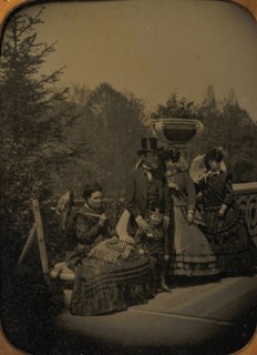 Family Posing on Bow Bridge, Central Park, New York, 1865-75.