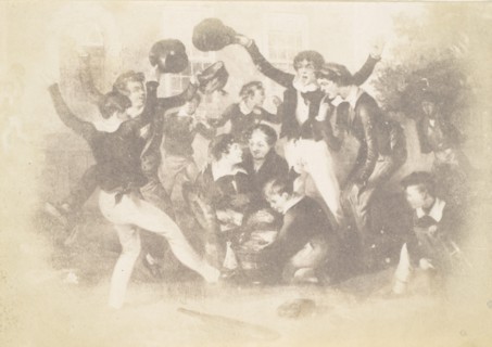 Watercolor of Boys Playing, 1850s.
