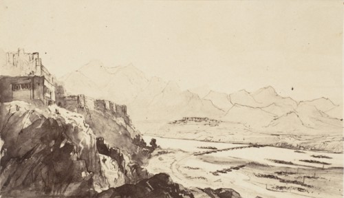 Attock on the Indus River- From a Drawing, 1858-61.