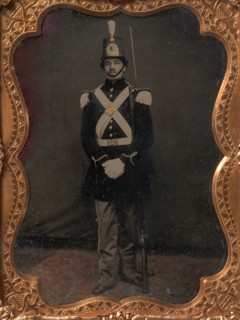 Union Militia Soldier with Rifled Musket, 1860s.