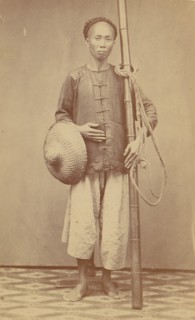 Man with Bamboo Pole, 1870s.
