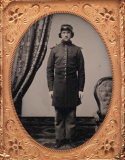 Union Officer Standing at Attention, 1861-65.