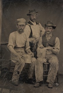 Three Painters with Brushes and Paint Cans, 1870s-80s.