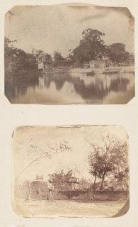 Tank at Umballa; The garden at Umballa, 1850s.
