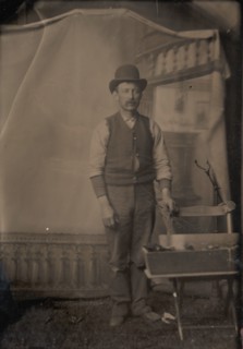 Workman with Tool Box, 1860s-70s.