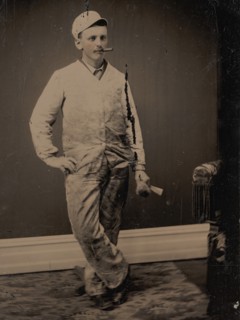 Painter, Smoking a Cigar, Holding a Brush and Scraper, 1870s-80s.